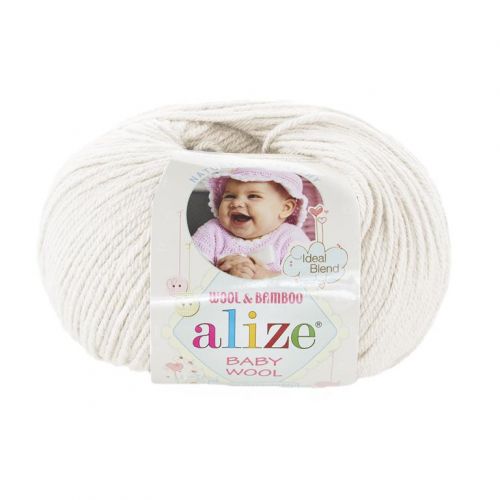 Пряжа Alize Baby wool, 50гр/175м, 62 молочный Пряжа Alize Baby wool, 50гр/175м, 62 молочный