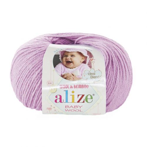 Пряжа Alize Baby wool, 50гр/175м, 672 нежно-розовый