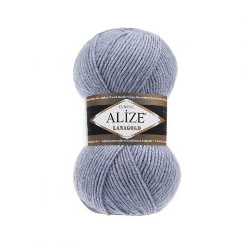 Пряжа Alize Lanagold 240, 100гр/240м, 221 светлый джинс меланж