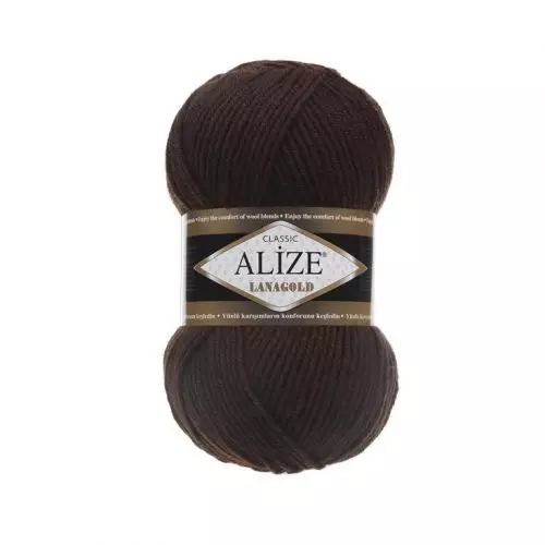 Пряжа Alize «Lanagold 240», 100г/240м — 26 коричневый