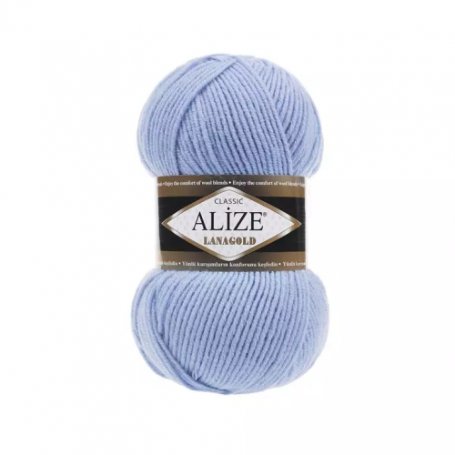 Пряжа Alize Lanagold 240, 100гр/240м, 40 голубой
