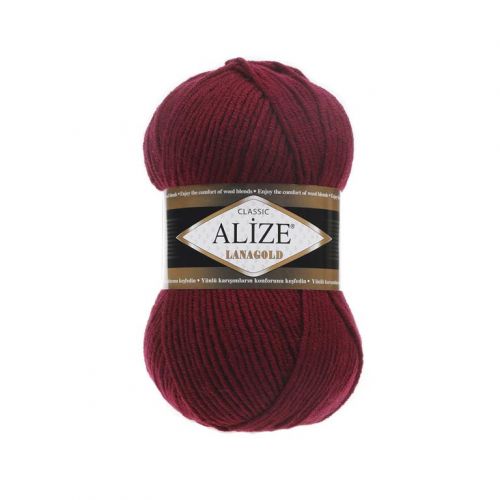 Пряжа Alize Lanagold 240, 100гр/240м, 57 бордовый Пряжа Alize Lanagold 240, 100гр/240м, 57 бордовый