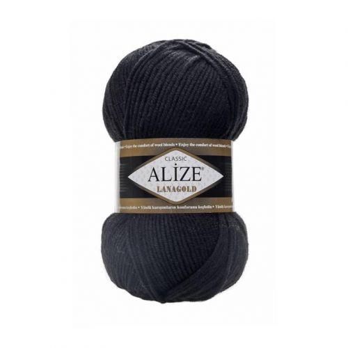 Пряжа Alize Lanagold 240, 100гр/240м, 60 черный