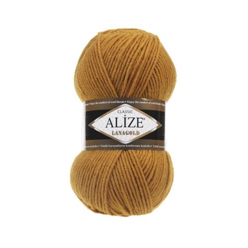 Пряжа Alize Lanagold 240, 100гр/240м, 645 горчичный