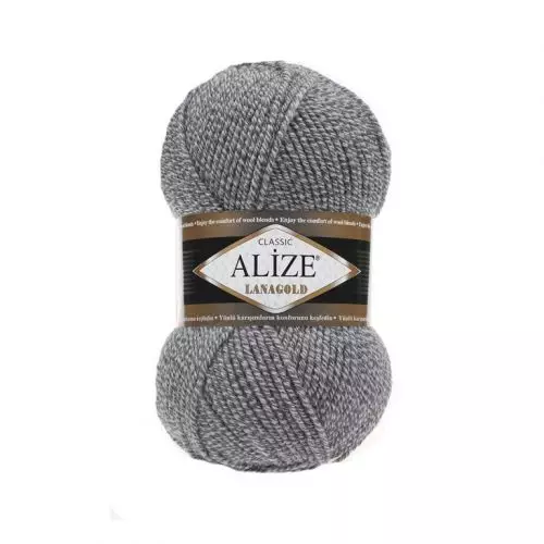 Пряжа Alize Lanagold 240, 100гр/240м, 651 серый меланж