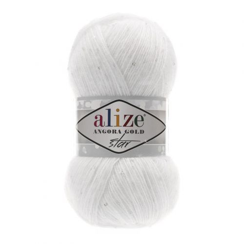 Пряжа Angora Gold Star, цвет белый (55), Alize