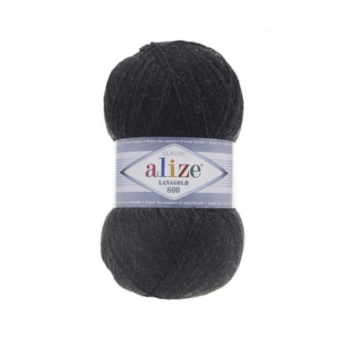 Пряжа Lanagold 800, цвет серый меланж темный (код 151), Alize(Ализе)