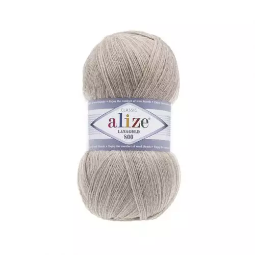 Пряжа Alize Lanagold 800, 100гр/800м, 152 беж меланж Пряжа Alize Lanagold 800, 100гр/800м, 152 беж меланж