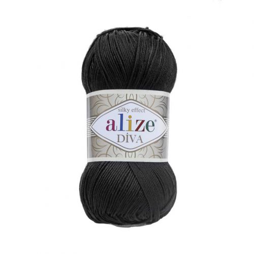 пряжа Alize Diva, 100гр/350м, 60 черный