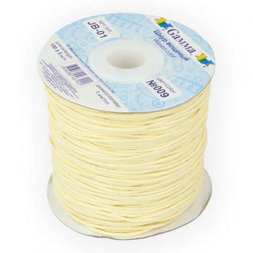 Шнур вощеный 1 мм JB-01  009 св. желтый