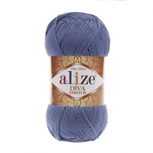 пряжа Alize Diva Stretch, 100гр/400м, 353 синий яркий