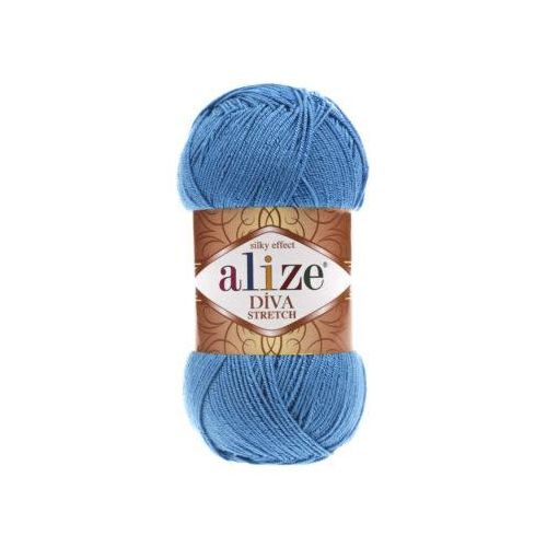 пряжа Alize Diva Stretch, 100гр/400м, 245 голубой сочи