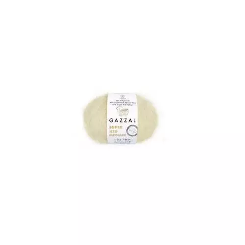 Пряжа Gazzal Super Kid Mohair New, 25г/237м — 64408 молочныйПряжа Gazzal Super Kid Mohair New, 25г/237м — 64408 молочный