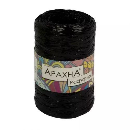 Пряжа Raffia, 200м/50гр, черный (02)