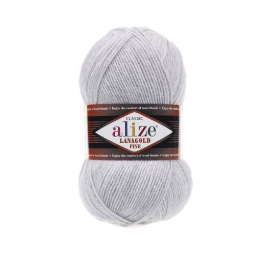 Пряжа Alize «Lanagold Fine», 100г/390м — 684 пепельный меланж Пряжа Alize «Lanagold Fine», 100г/390м — 684 пепельный меланж