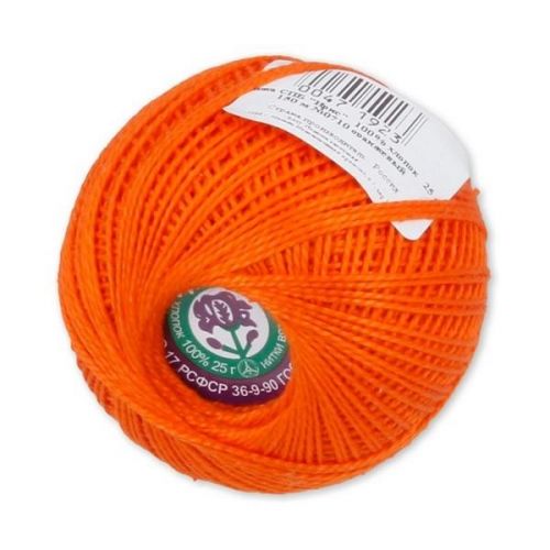 Пряжа ПНК им Кирова “Ирис", 25г/150м — 0710 оранжевый