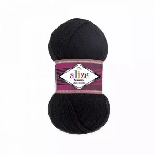Пряжа Superwash, 100гр/400м — 60 черный