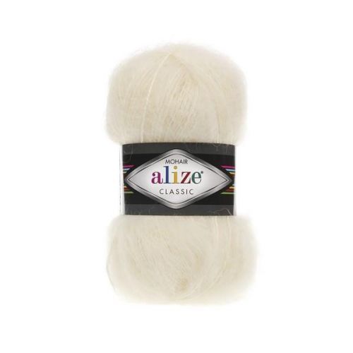 Пряжа Alize "Mohair Classic", 100г/200м — 01 кремовый