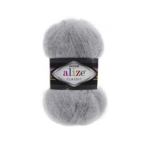 Пряжа Alize "Mohair Classic", 100г/200м — 21 серый