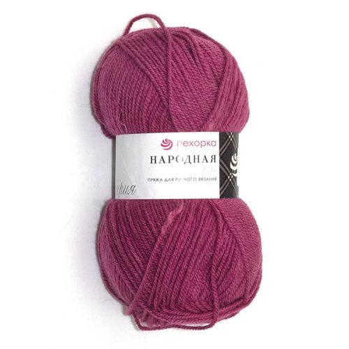 Пряжа Пехорка "Народная", 100г/220м 439 малиновый Пряжа Пехорка "Народная", 100г/220м 439 малиновый