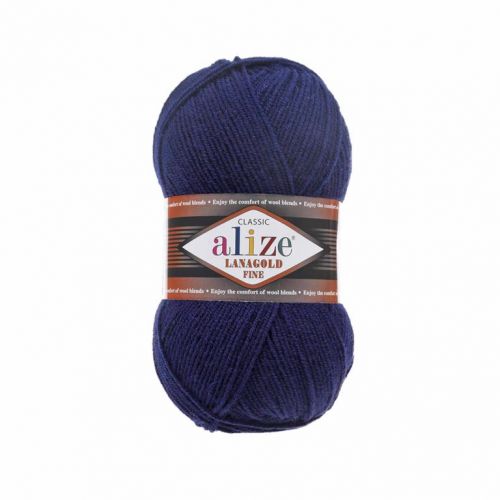 Пряжа Alize «Lanagold Fine», 100г/390м 58 т.синий Пряжа Alize «Lanagold Fine», 100г/390м 58 т.синий