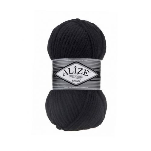 Пряжа Alize "Superlana Maxi", 100г/100м 60 черный