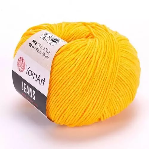 Пряжа YarnArt “Jeans", 50г/160м 35 желтый
