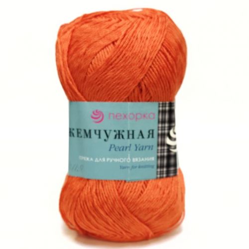Пряжа Пехорка “Жемчужная", 100г/425 — 284 оранжевый