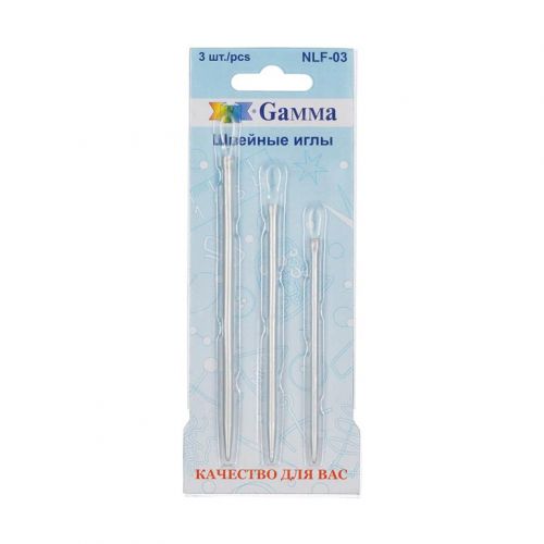 Иглы для шитья ручные "Gamma" NLF-03 для вязаных изд. 3 шт. в блистере