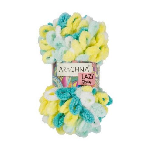 Пряжа ARACHNA «BABY LAZY», 100г/8.5м 06 белый-св.голубой-голубой-салатовый Пряжа ARACHNA «BABY LAZY», 100г/8.5м 06 белый-св.голубой-голубой-салатовый