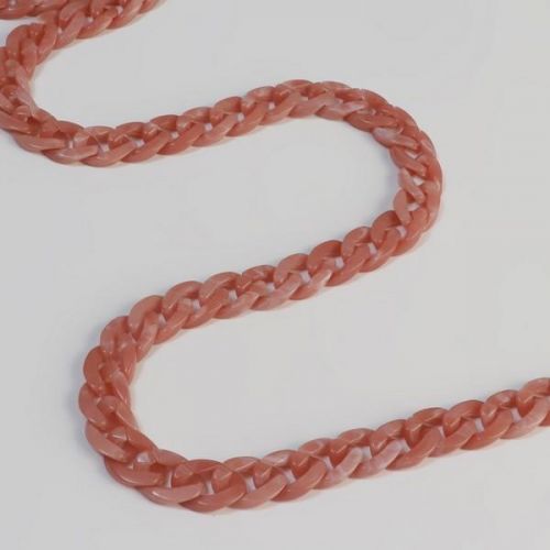 Цепочка для сумки пластиковая матовая 23 * 17 мм 120 см розовый кварц