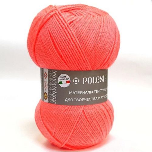 Пряжа Polesie "Фаворит NEW", 100г/385м ярко-коралловый