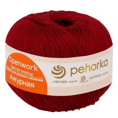 Пряжа Пехорка “Ажурная", 50г/280м 007 бордо