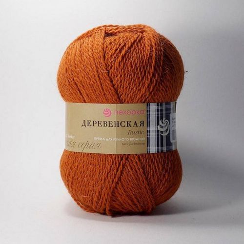 Пряжа Пехорка "Деревенская", 100гр/250м 030 св.теракот