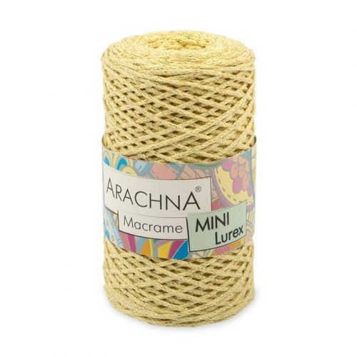 Пряжа Arachna "Macrame Mini Lurex", 250г/200м 124 св.желтый-золото