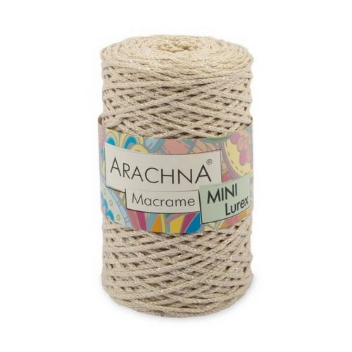 Пряжа Arachna "Macrame Mini Lurex", 250г/200м 24 натуральный-серебро