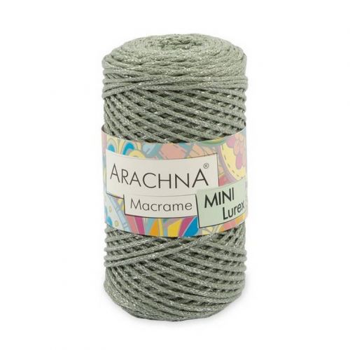 Пряжа Arachna "Macrame Mini Lurex", 250г/200м 45 св.хаки-серебро