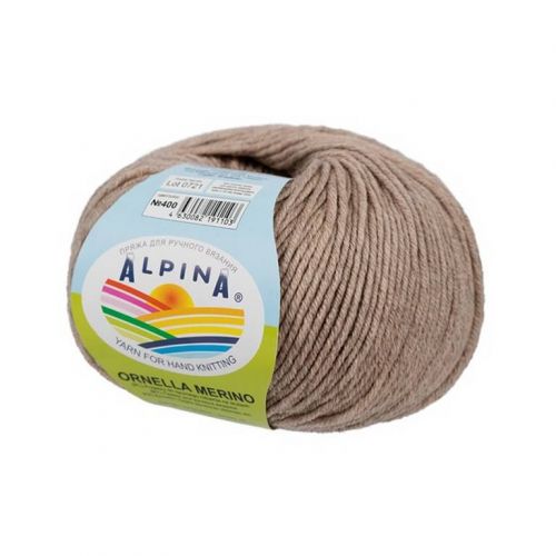 Пряжа ALPINA "ORNELLA MERINO" 50г/125м 400 бежевый