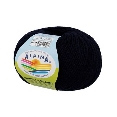 Пряжа ALPINA "ORNELLA MERINO" 50г/125м 417 т.синий