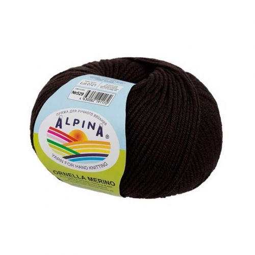 Пряжа ALPINA "ORNELLA MERINO" 50г/125м 529 коричневый