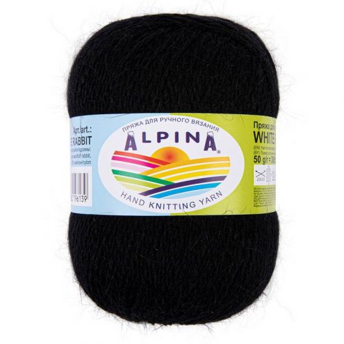 Пряжа ALPINA "WHITE RABBIT" 50г/300м 208 черный