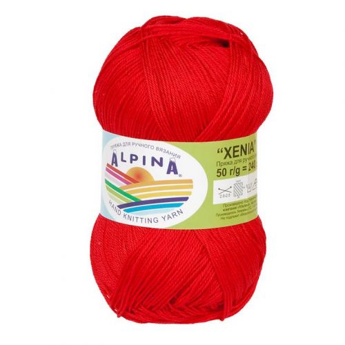 Пряжа Alpina "Xenia", 50г/240м — 180 красный Пряжа Alpina "Xenia", 50г/240м — 180 красный