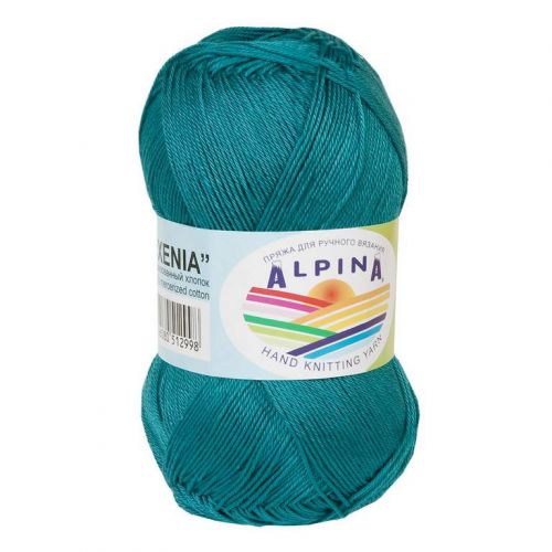 Пряжа Alpina "Xenia", 50г/240м 120 т.бирюзовый Пряжа Alpina "Xenia", 50г/240м 120 т.бирюзовый