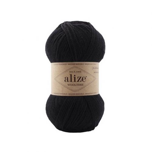 Пряжа Alize "WOOLTIME", 100г/200м 60 черный Пряжа Alize "WOOLTIME", 100г/200м 60 черный