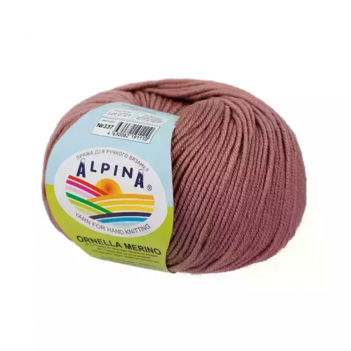 Пряжа ALPINA "ORNELLA MERINO" 50г/125м 337, античная роза