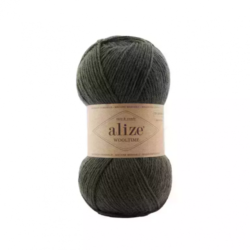 Пряжа Alize "WOOLTIME", 100г/200м 873, т.зеленый