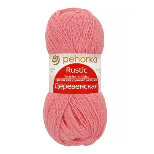 Пряжа Деревенская (100% шерсть), цвет камелия (125), Пехорка