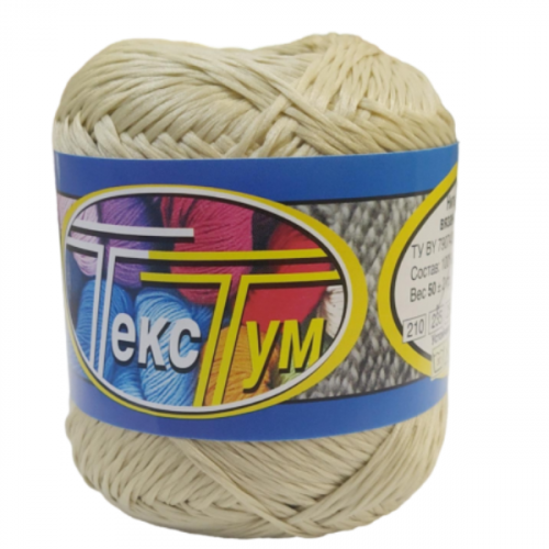 Пряжа ТексТум (носочная добавка) 50гр, цвет бежевый светлый