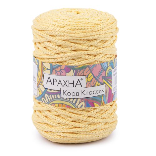 Пряжа ARACHNA "Cord Classic" 200г/100м, 3мм 24, св.желтый