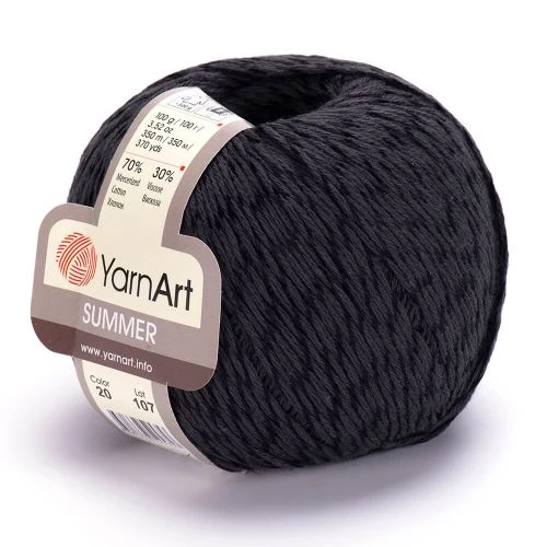 Пряжа Yarnart "Summer", 100г/350м 17, черный